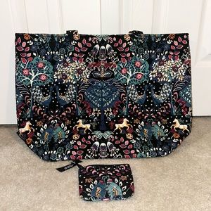 Vera Bradley Grand Tote and Coin Purse ENCHANTMENT